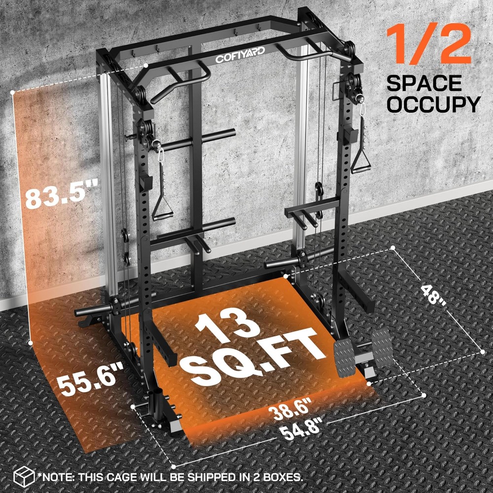 Home Gym Rack With Cables - Rak Power Cage Squat Multifungsi dengan