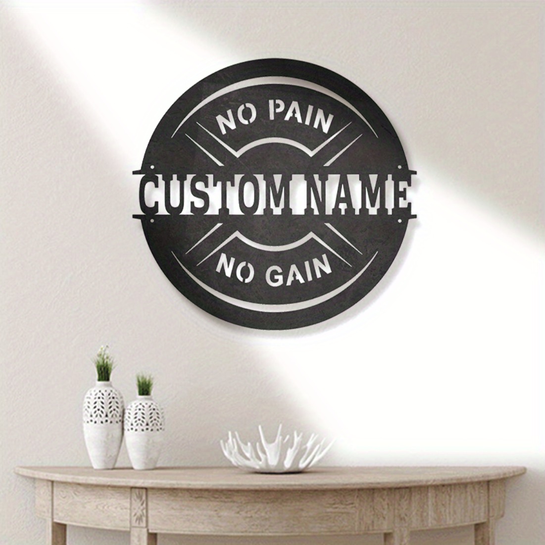Home Gym Names - Seni Dinding Logam Antik yang Dipersonalisasi