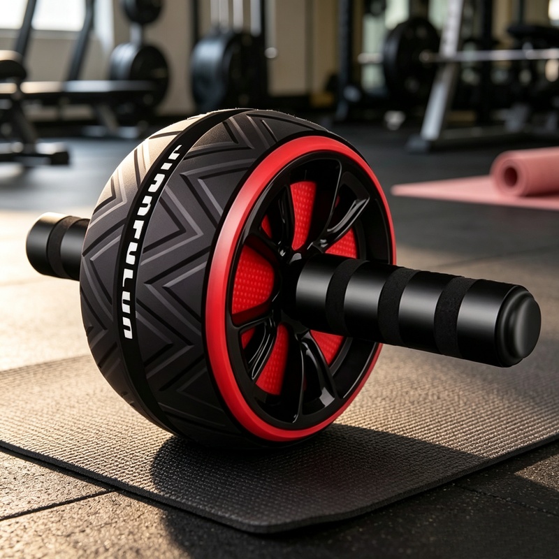 Home Gym Hyrox - Roda Roller Ab Anti-Selip, Peralatan Kebugaran