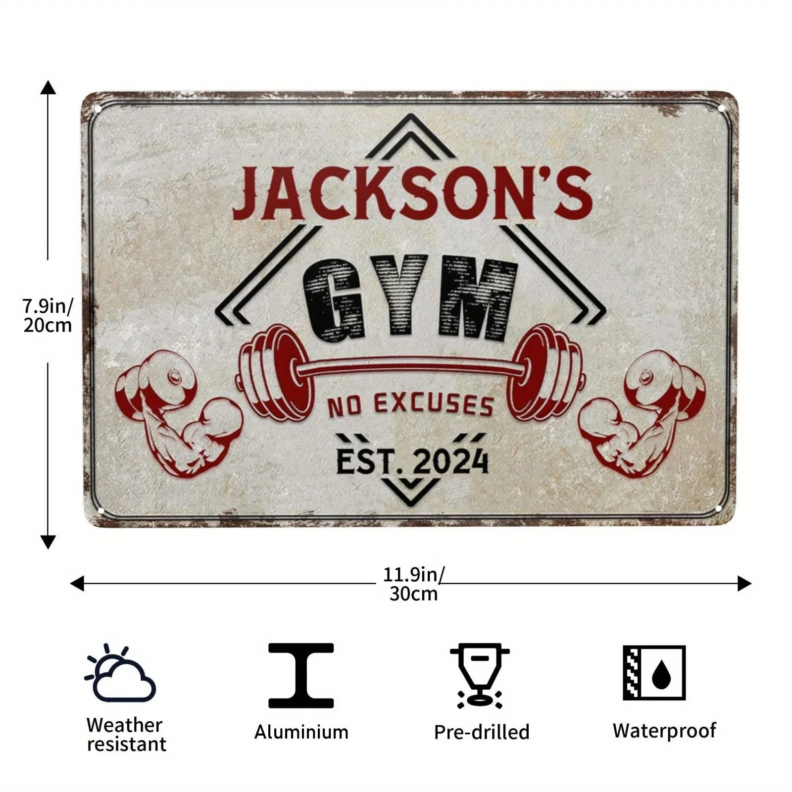 Home Gym Names - [2D Flat] Tanda Nama Gym Vintage