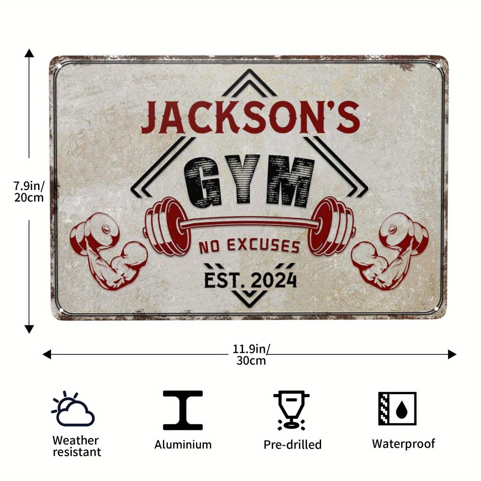 Home Gym Names - 1 Buah Plakat Gym Nama Kustom,