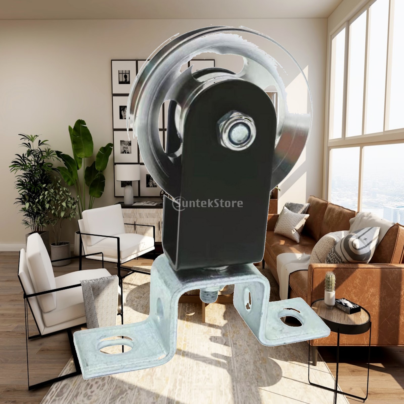 Home Gym Rack With Cables - Roda Katrol Suspensi Putar Plastik Hitam