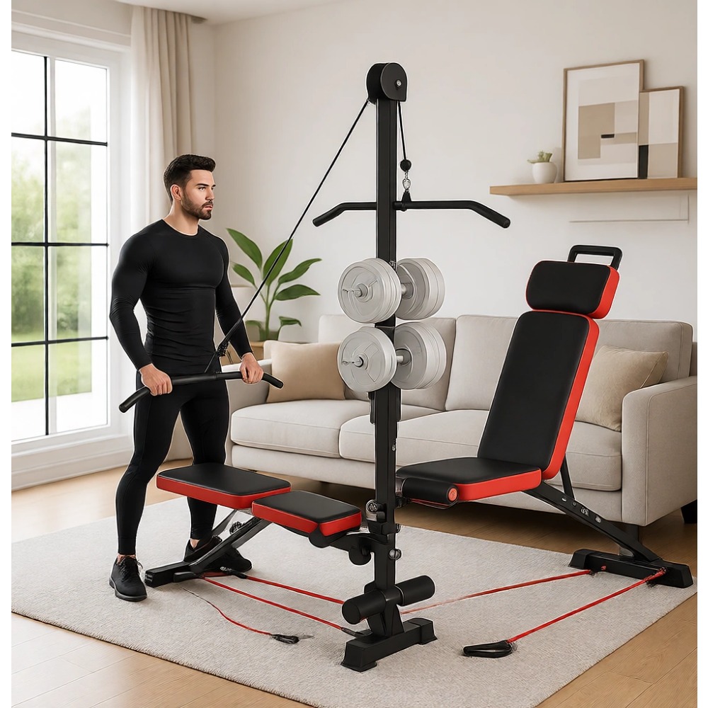 Home Gym Multifunctional - Bangku Angkat Beban Multi-Fungsi dengan Sistem
