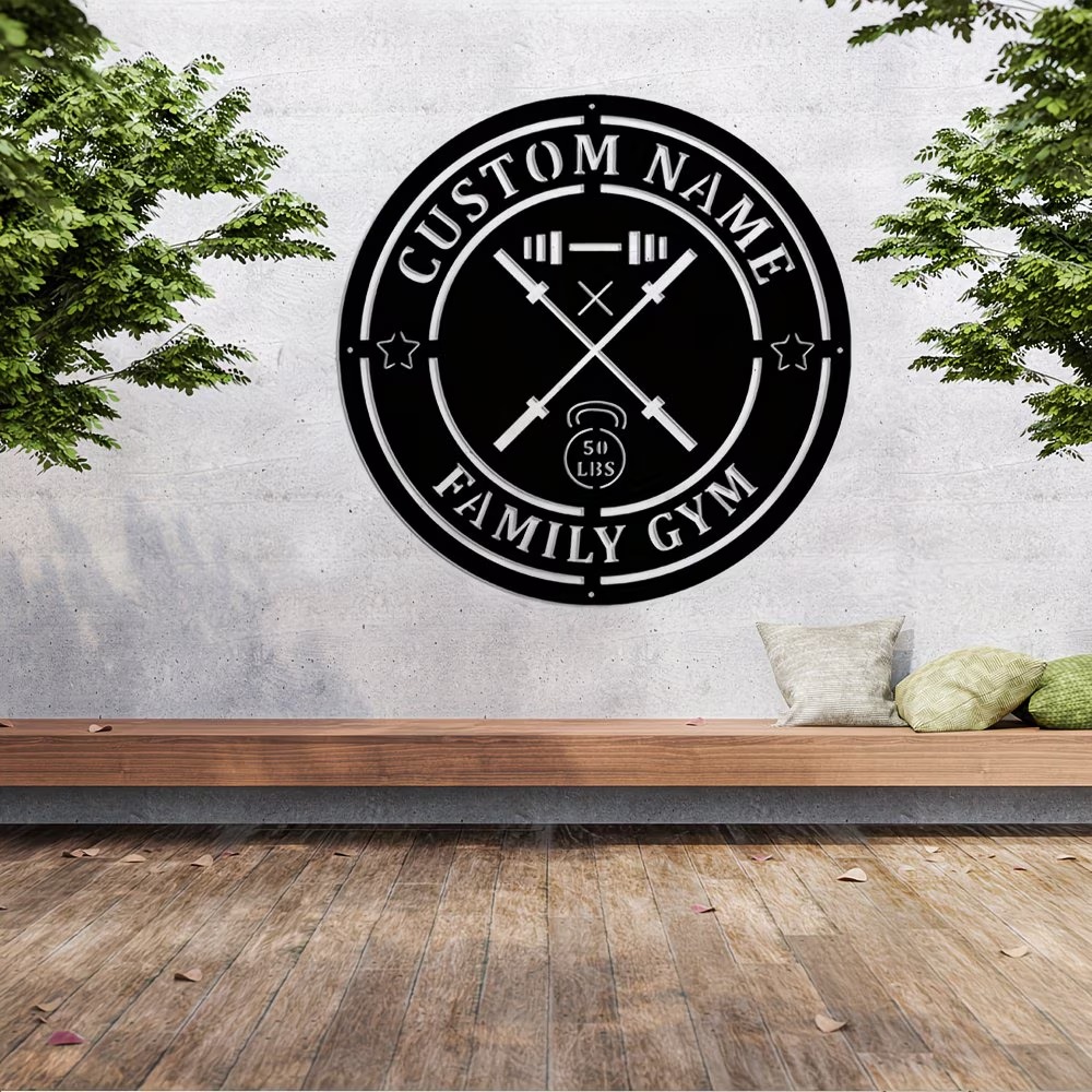 Home Gym Names - Papan Nama Logam Gym Kustom dengan