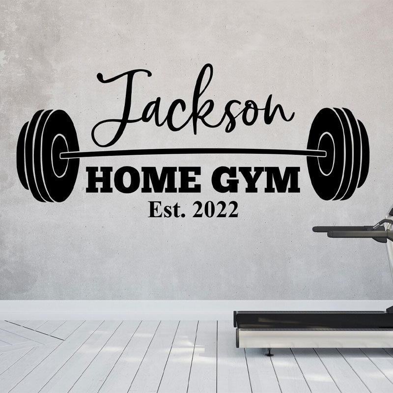 Home Gym Names - Stiker Dinding Gym Nama Keluarga Kustom