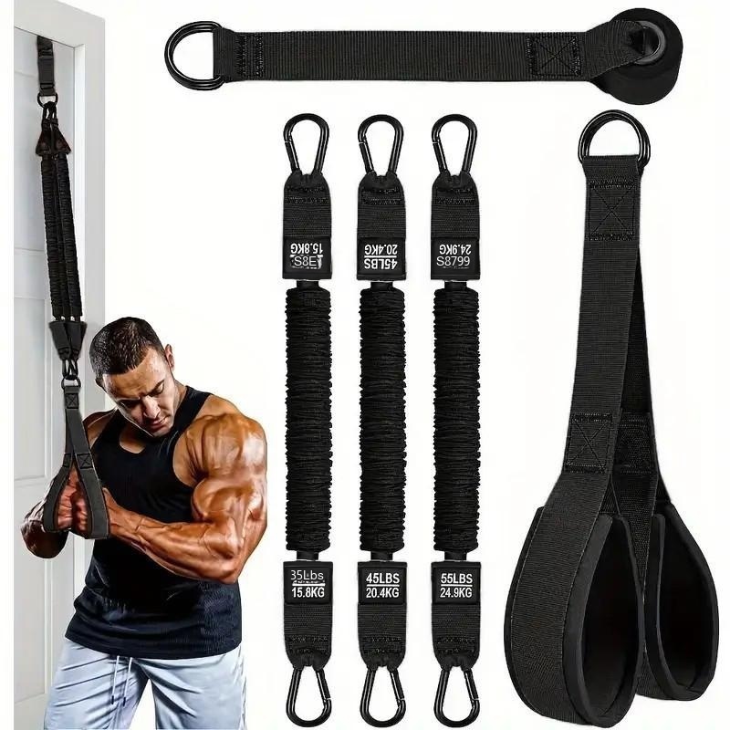 Home Gym Equipment Set - Set Tali Resistensi untuk Latihan Trisep,