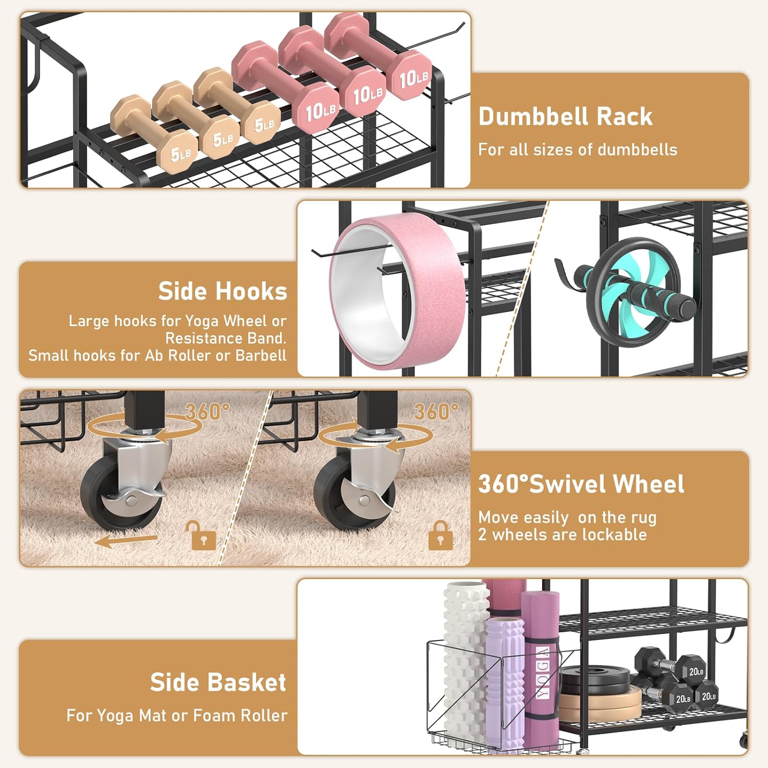 Penyimpanan Peralatan Gym Ruma - Home Gym Dumbbells ulasan dan harga