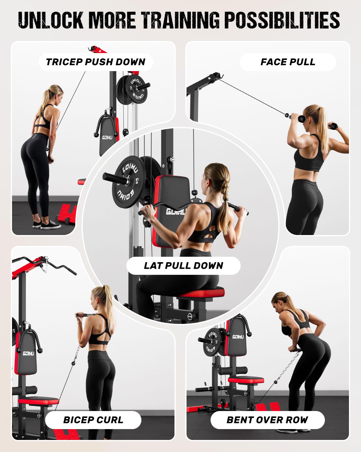Mesin Kabel LAT Pulldown & Row - Home Gym Lat Pulldown ulasan dan harga