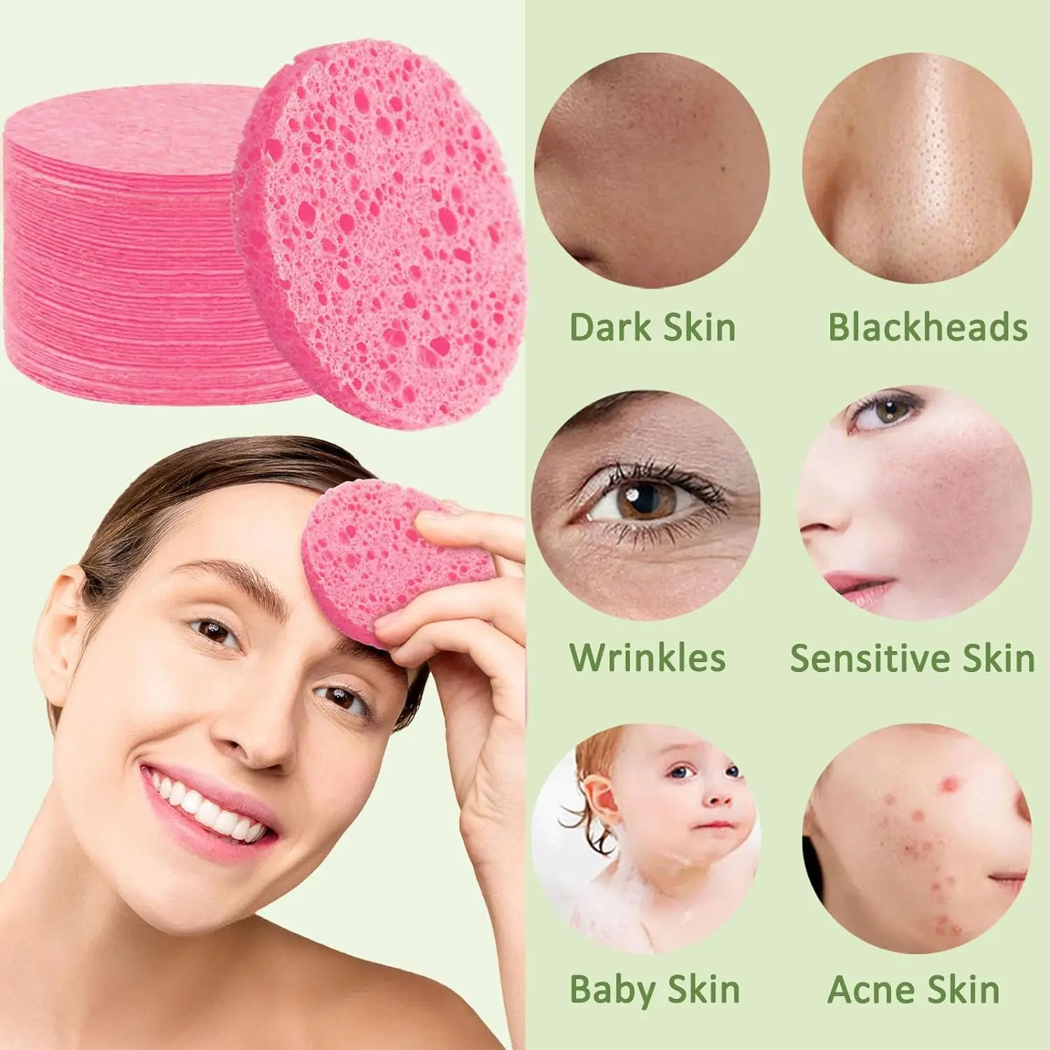 50-100PCS Set Spons Cuci Muka  - Home Gym Daily Routine ulasan dan harga