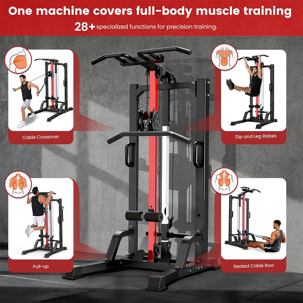 Mesin Gym Rumah Pooboo - Siste - Home Gym Lat Pulldown ulasan dan harga