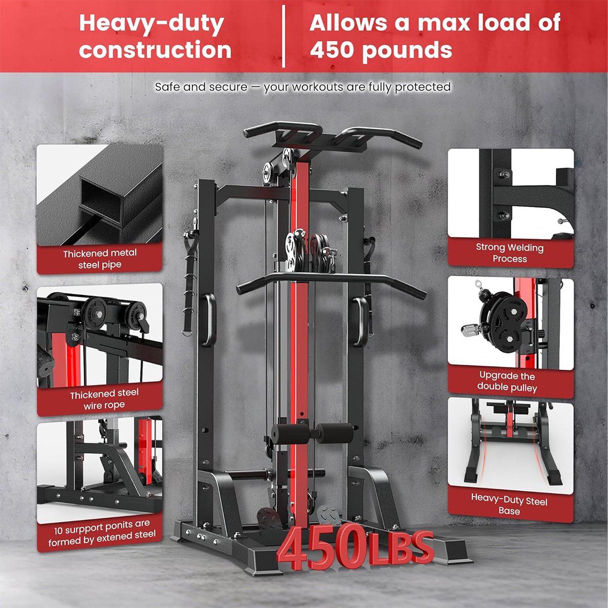 Mesin Gym Rumah Pooboo - Siste - Home Gym Lat Pulldown ulasan dan harga