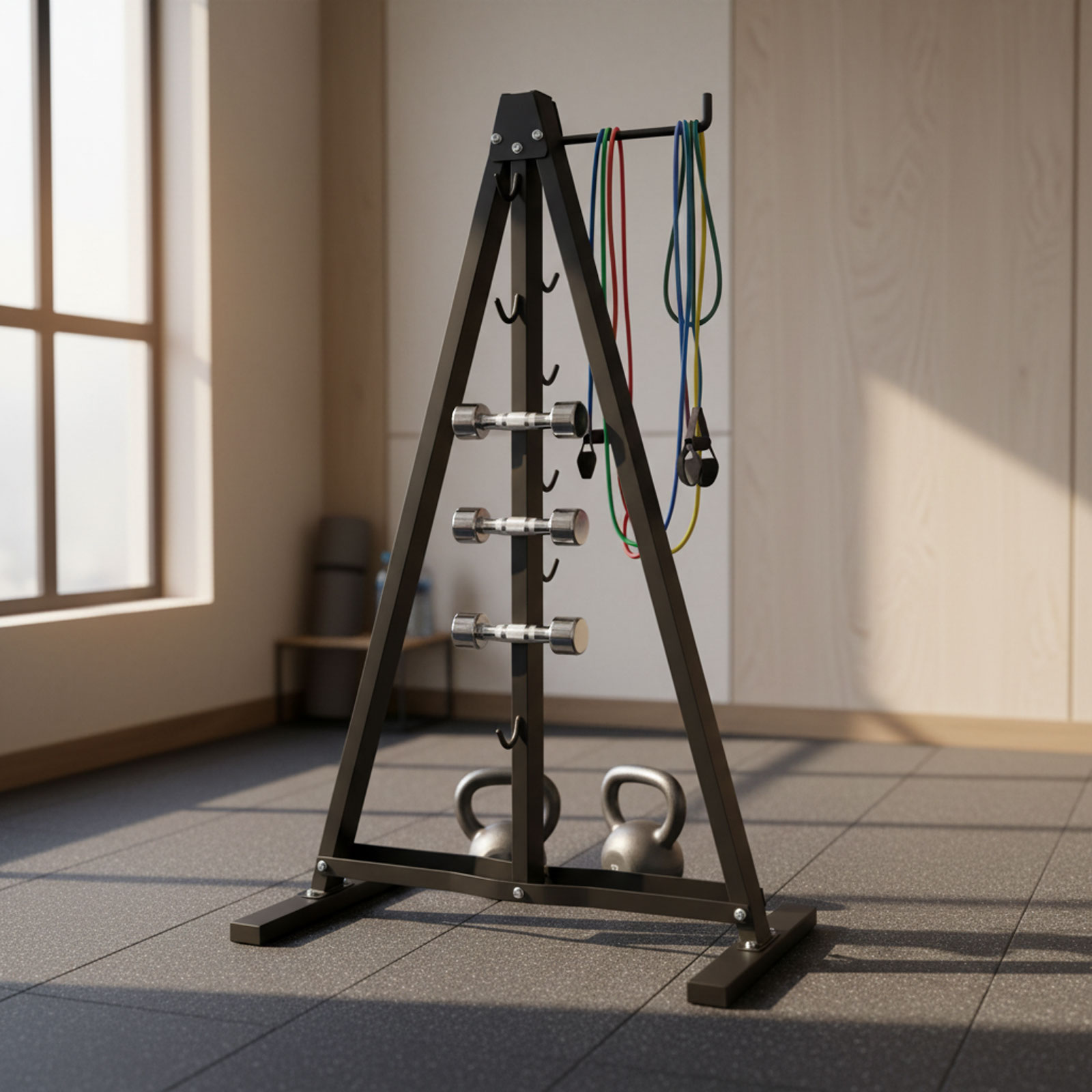 Rak Penyimpanan Alat Latihan L - Home Gym Lat Pulldown ulasan dan harga