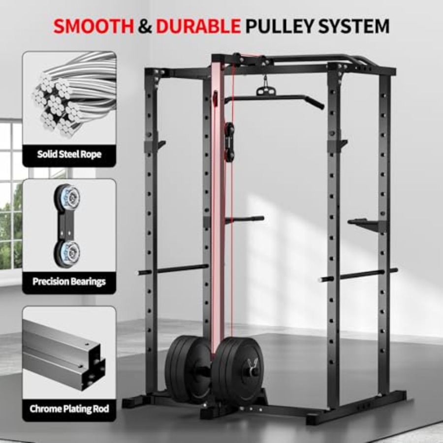 Rak power gym rumahan dengan L - Home Gym Lat Pulldown ulasan dan harga
