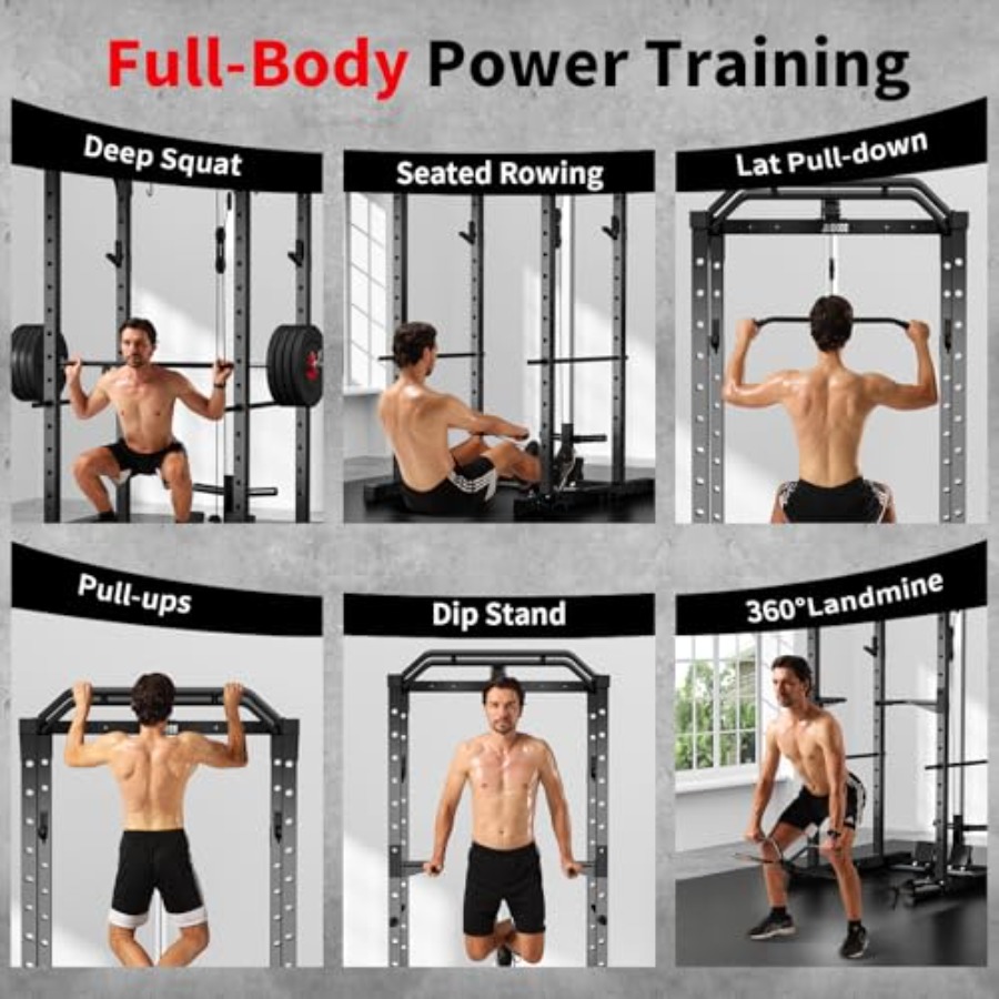 Rak power gym rumahan dengan L - Home Gym Lat Pulldown ulasan dan harga