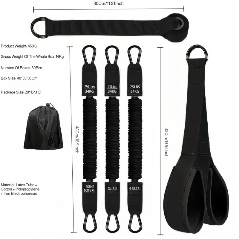 Set Tali Resistensi untuk Lati - Home Gym Equipment Set ulasan dan harga